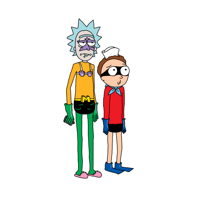 Mermaid Rick and Barnacle Morty by anewrecord