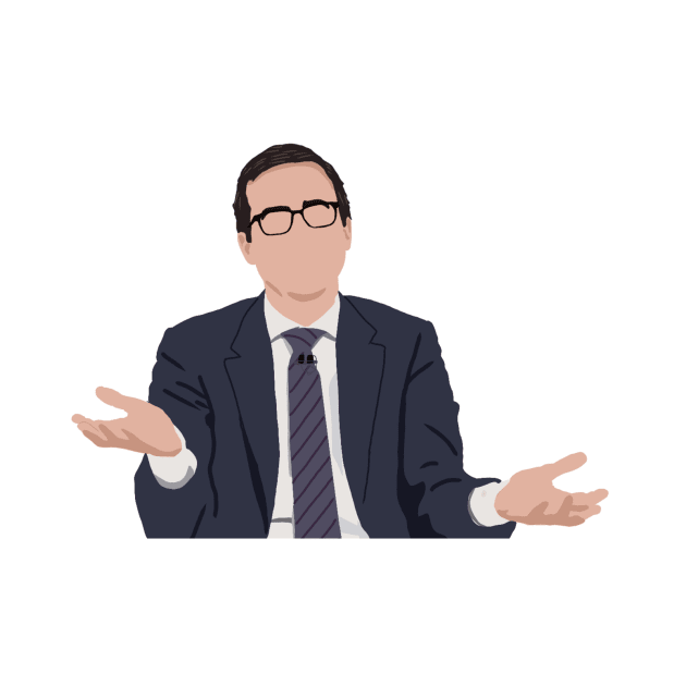 John Oliver at his iconic desk by royaldutchness