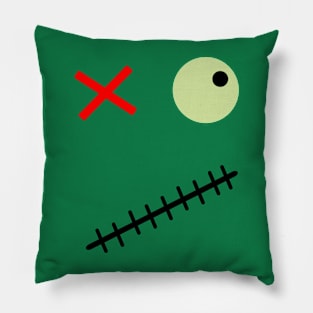 Scary face with one green eye Pillow