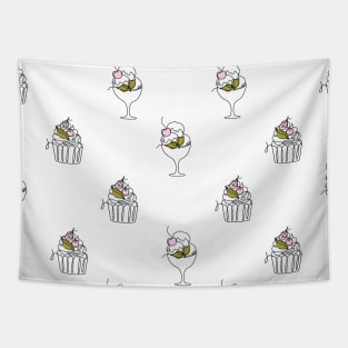 Pattern with continuous line desserts Tapestry
