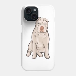 Adorable Shar Pei Gemma Sitting on White - Smaller Version Phone Case