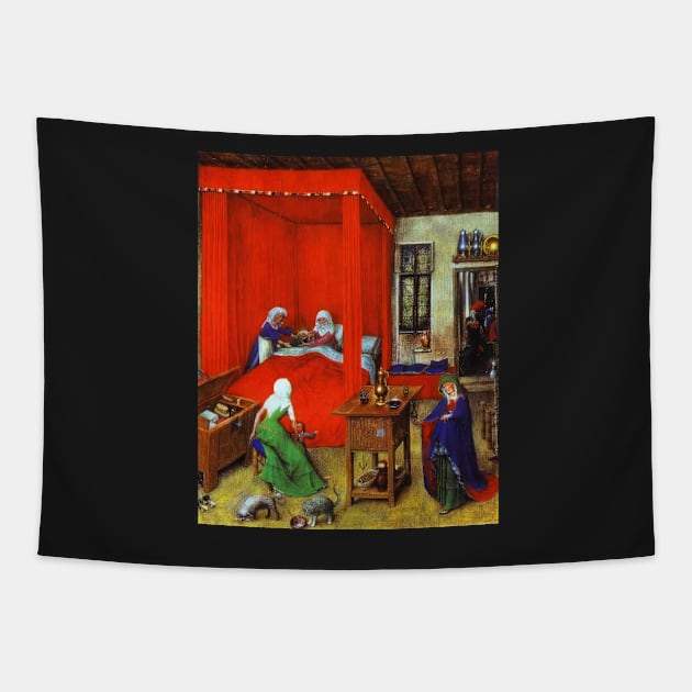 the birth of john the baptist 1422 - Jan van Eyck Tapestry by Kollagio