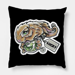 Lucky Rabbit - White Outlined Version Pillow