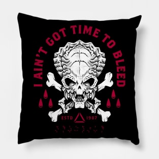 Predator - Skull - Ain't Got Time To Bleed - Military - Distressed Pillow