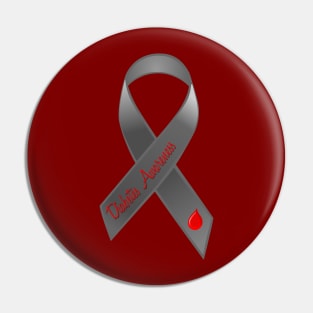 Diabetes Awareness - Grey Ribbon Pin