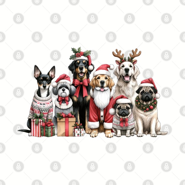 Christmas Dogs Family by Tintedturtles