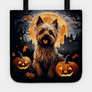 Cute Silky Terrier for Halloween Tote