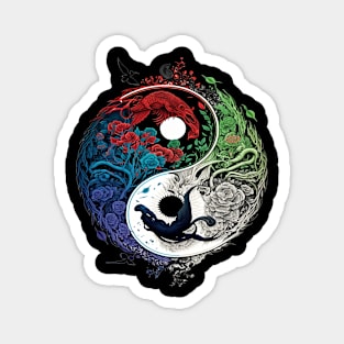 Yin Yang Floral Magnet