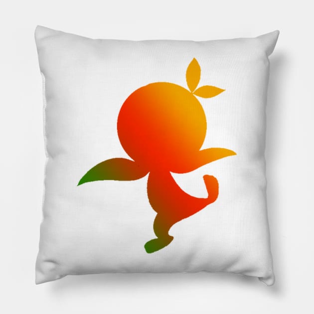 Orange Bird Ombre Silhouette Pillow by ijsw