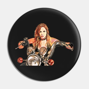 Crowsreign girl on motorcycle Pin