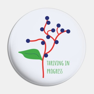 Thiriving In Progress Botanical Print, Red & Blue Pin