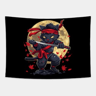 Cat Ninja Stealth Feline Agility Tapestry