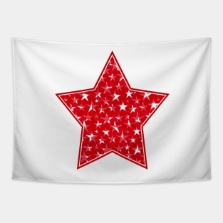 White stars on red star Tapestry