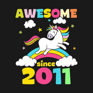 Cute Awesome Unicorn Since 2011 Funny Gift T-Shirt