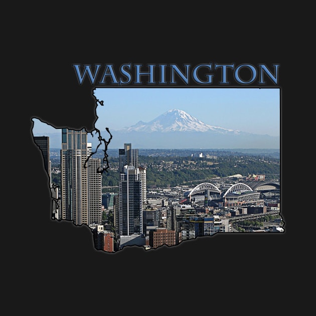 Washington State Outline (Seattle & Mt. Rainier) by gorff