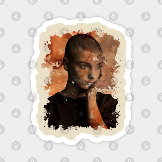 Splash Brown color Sinéad O'Connor Magnet by sgregory project