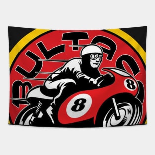 Retro Bultaco motorcycles road racer Tapestry