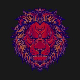 Red lion face with warm highlights T-Shirt