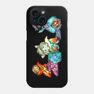 Dungeons and dragons cute kitties with D20 dice Phone Case