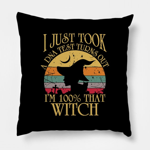 Funny Halloween Tee - 100 That Witch Pillow by qpdesignco