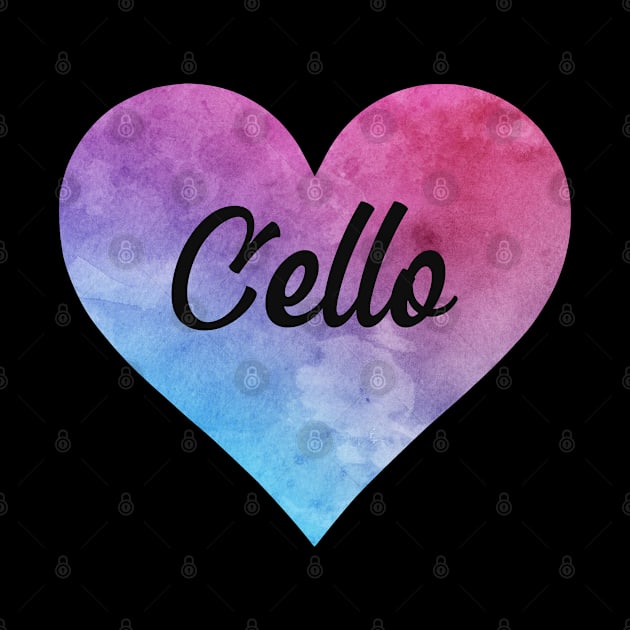 Cello heart. Perfect present for mom dad friend him or her by SerenityByAlex