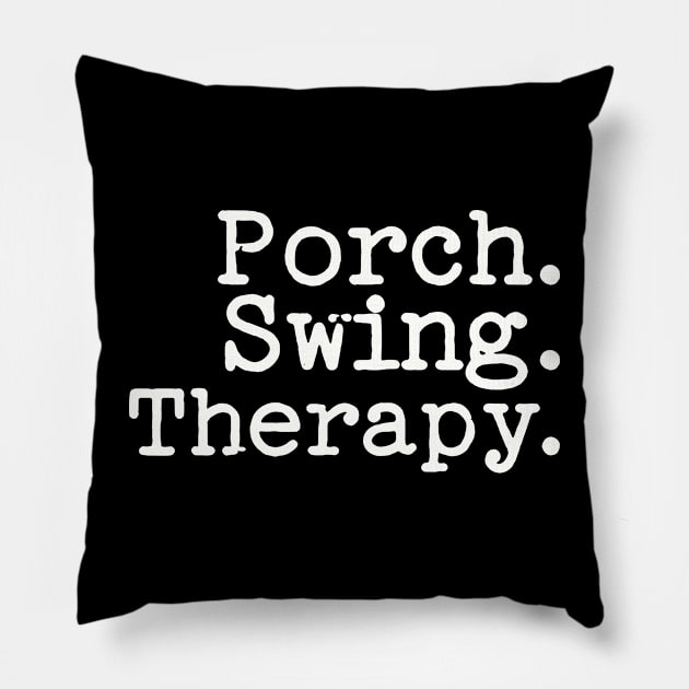 Porch Swing Therapy Tee Shirt - Typewriter Style Pillow by Christmas Clatter