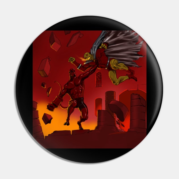 Hellboy versus Etrigan The Demon Pin by thecountingtree