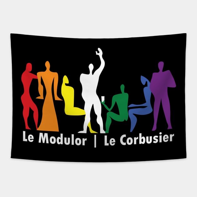 Le Corbusier Modulor Love is Love Party Tapestry by SLGA Designs