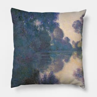 Morning On The Seine Near Giverny by Claude Monet Pillow