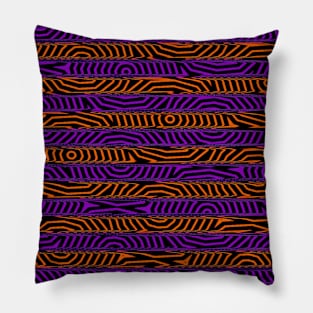 Orange and Purple Spooky Stripes Pillow