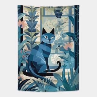 Cat Blue Tapestry