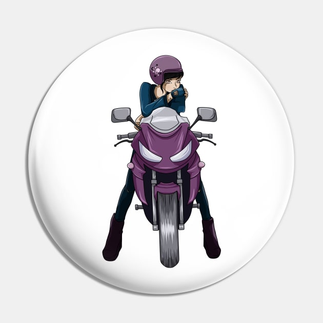 Motorcyclist with motorcycle Pin by Markus Schnabel