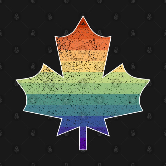 Vintage Distressed Gay Pride Maple Leaf by Muzehack