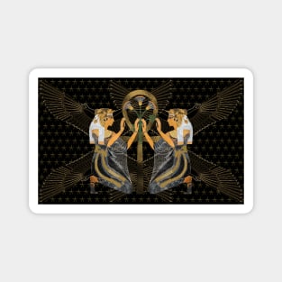 Nefertari Protecting Golden Key Of Life "ANKH" Mask Magnet