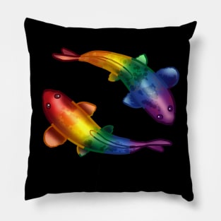 Rainbow LGBTQ Pride Flag Koi Fish Pillow