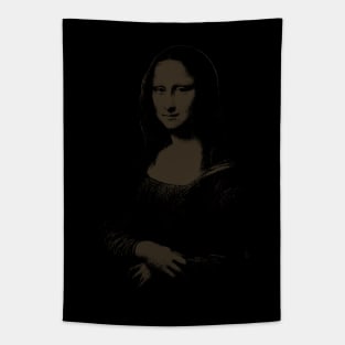 Darkish Brown Mono Color Mona Lisa Tapestry