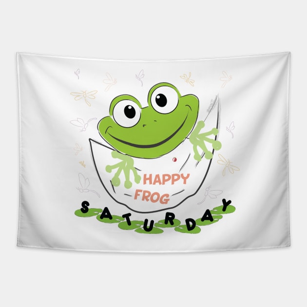 Happy Frog – teaches us how to jump where we want because it's Saturday Tapestry by fraga-ro