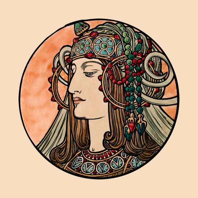 Alphonse Mucha Stained glass window by SybaDesign