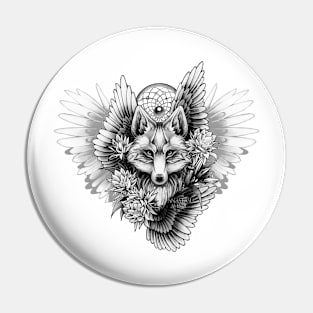 Wolf art Pin