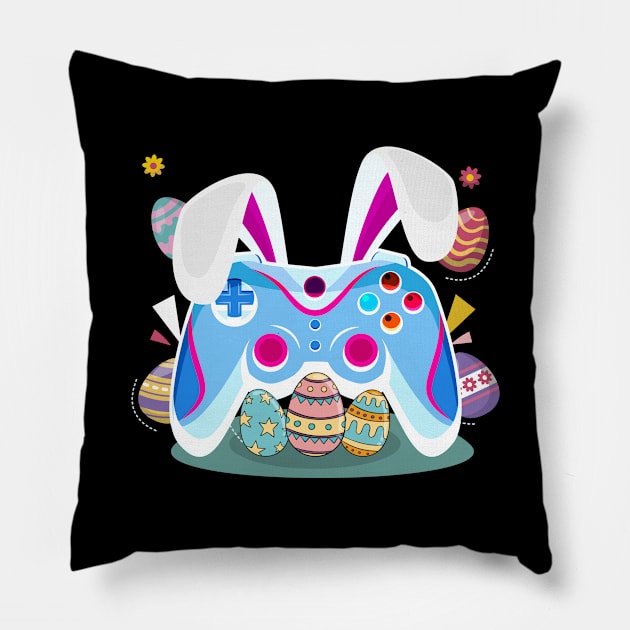 Funny Easter Gamer Video Game Gaming Pillow by TheBeardComic