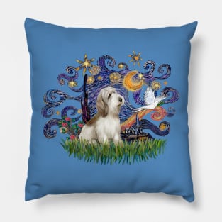 Starry Night Inspired (Van Gogh) Featuring a Petit Bawsset Griffon Vendeen Pillow