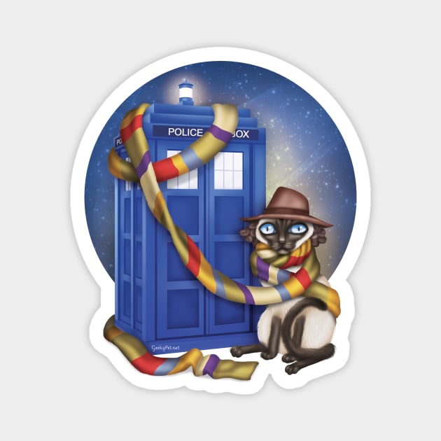 Dr WhoCat Magnet by GeekyPet