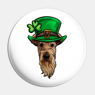 St Patricks Day Airedale Terrier Pin
