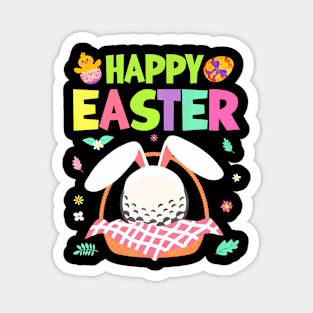 Flowers Golf Bunny In Egg Basket  Easter Day Player Magnet
