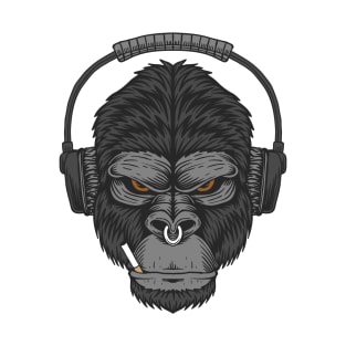 Gorilla headphone cigarette T-Shirt