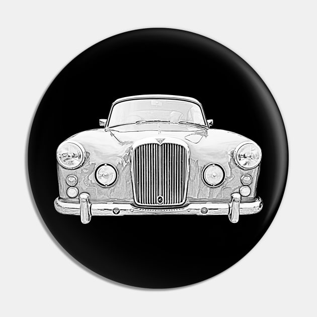 Alvis TD21 Series II 1960s classic car monochrome Pin by soitwouldseem