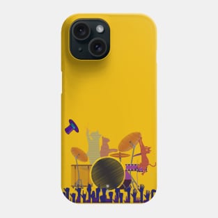 DRUMMER CATS PLAYING DRUMS TOGETHER Phone Case