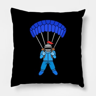 Cartoon knight with parachute Pillow