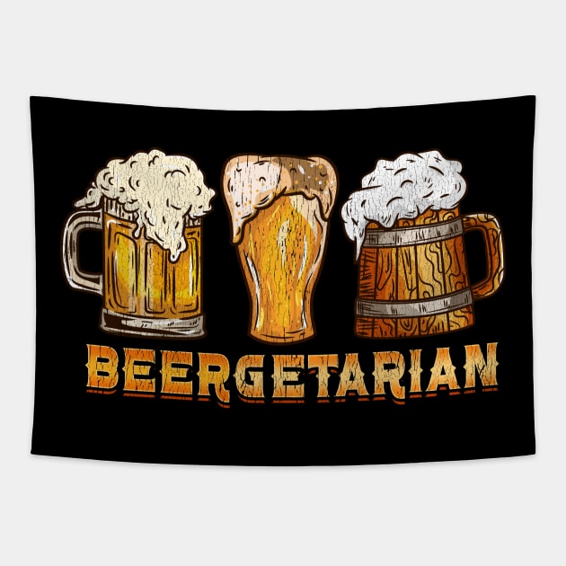 Beergetarian graphic for a Craft Beer Lover Tapestry by biNutz