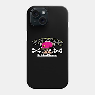 T24020 Cartoon bulldog wearing baseball cap Phone Case